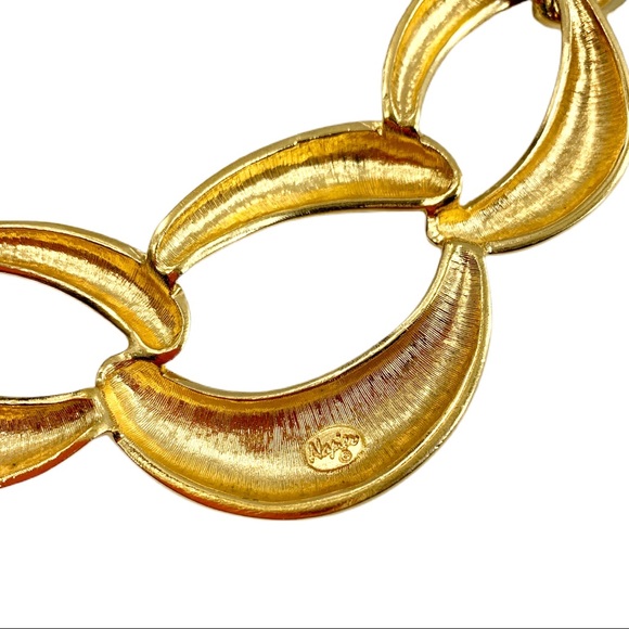 Vintage NAPIER Gold Chunky Chain Link Necklace - Picture 7 of 8